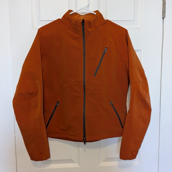 Ibex Pingo Jacket Women's Med Climawool Orange Windbreaker Full Zip Chest Pocket - Picture 1 of 10